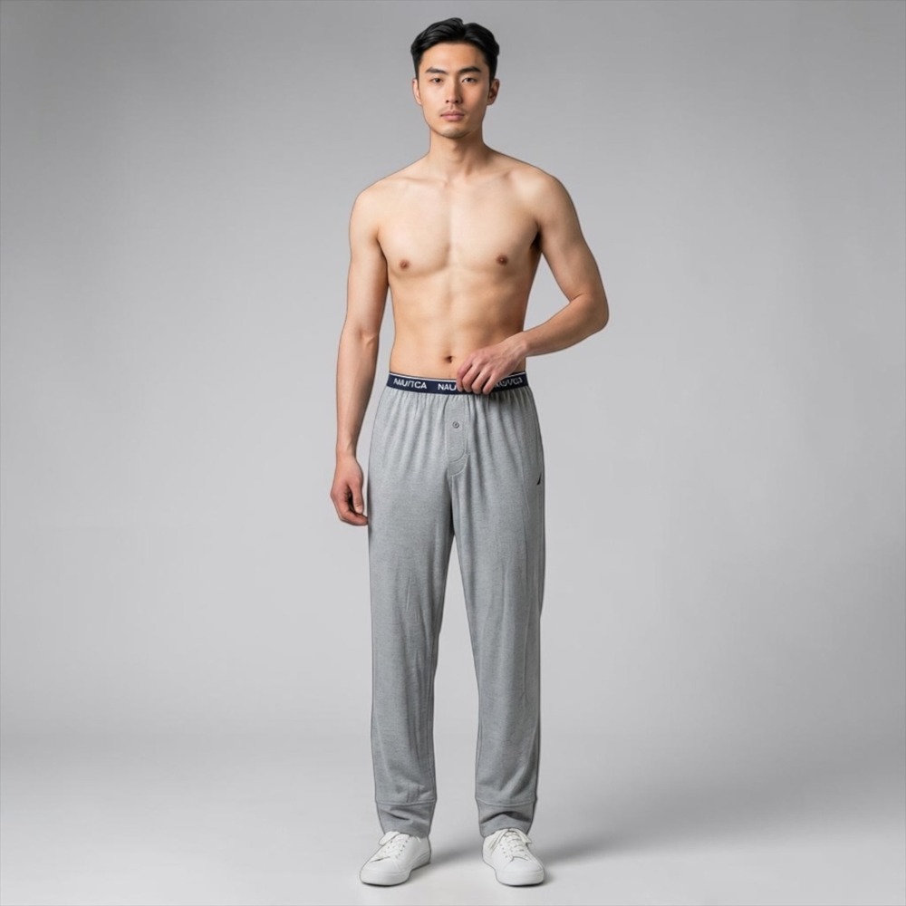 NWT Nautica Mens RestLuxe Pajama Pants Heather Grey Active Stretch Sleepwear L